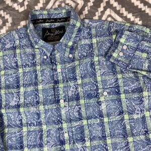 Wrangler George Strait Shirt Mens XL Plaid/Paisley Button Western Button Casual
